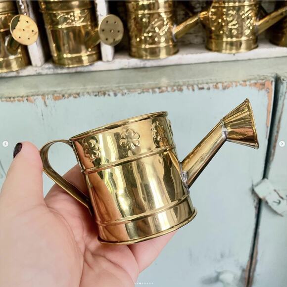 Vintage Hosley Mini Watering Can Solid Brass 1990s Bridal Baby Shower CHOICE ONE - Picture 3 of 8